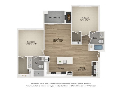 2 bedroom floorplan
